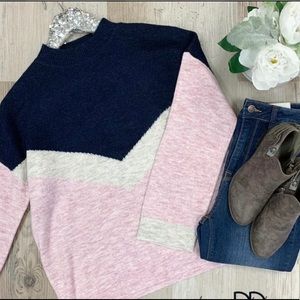 Navy and pink sweater